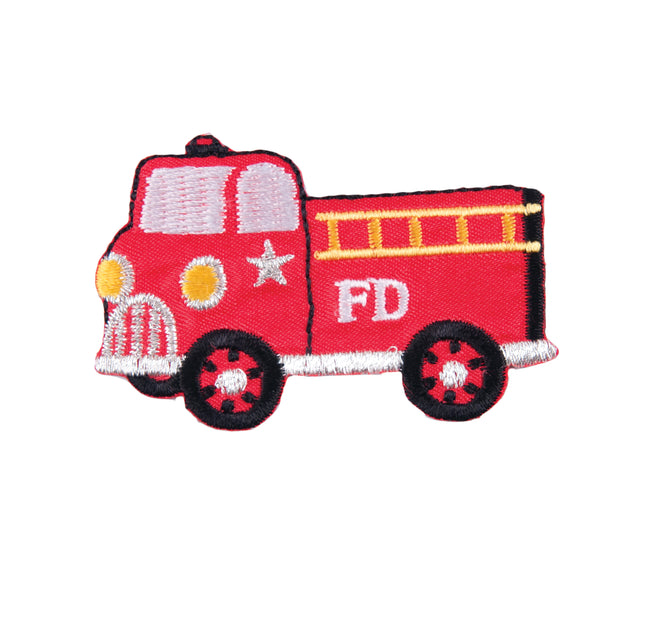 Sew On Motifs Lace Jeans Dresses Garments Appliques Patches 3.2 cm -Fire Truck - Hobby & Crafts