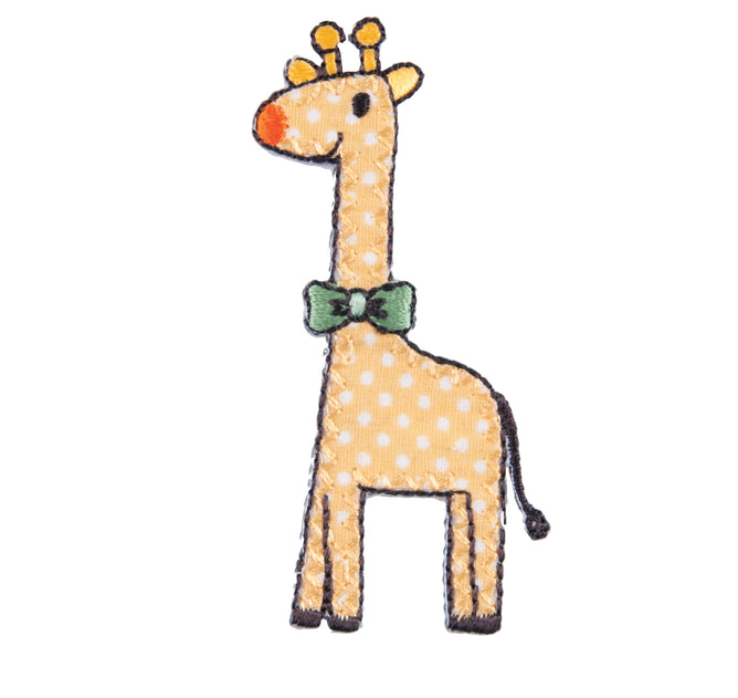 Sew On Motifs Lace Jeans Dresses Appliques Patches Crafts 6.7 cm -Spotty Giraffe - Hobby & Crafts