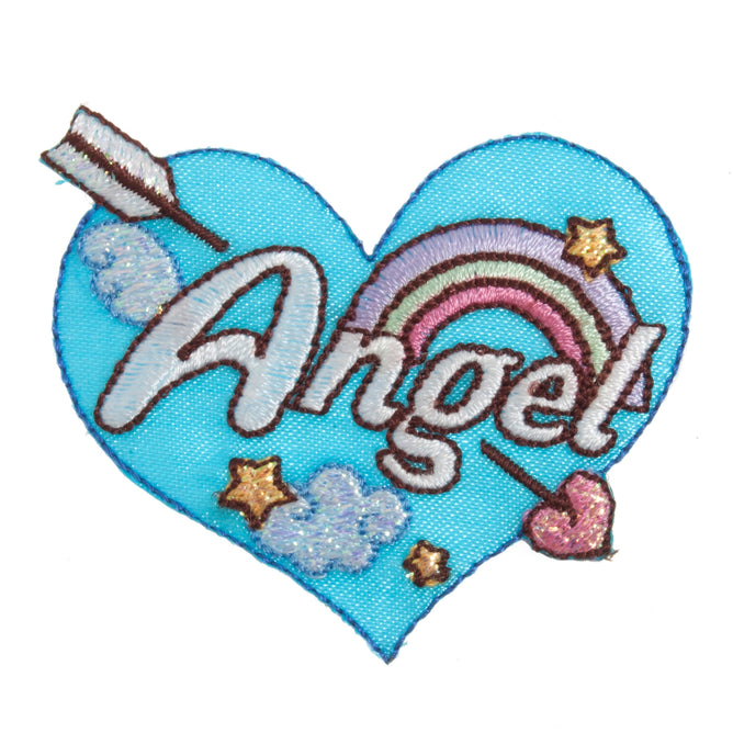 Sew On Motifs Lace Jeans Dresses Garments Appliques Patches 5 cm -Angel Heart - Hobby & Crafts