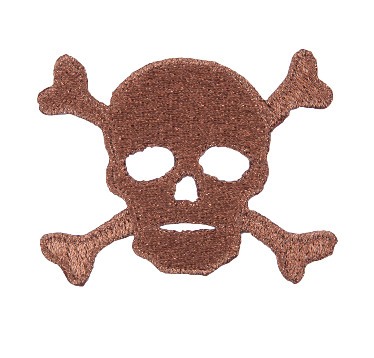 Sew On Motifs Lace Jeans Dresses Applique Patches 5.7cm -Brown Skull Cross Bones - Hobby & Crafts