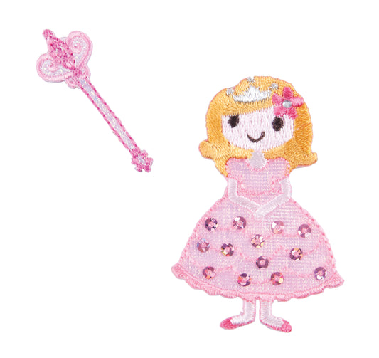 Sew On Motifs Lace Jeans Dresses Garments Applique Patches 5.5 cm -Princess Wand - Hobby & Crafts