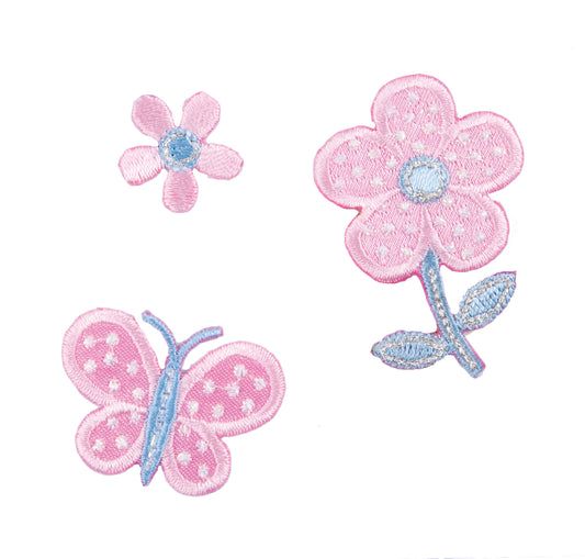 Sew On Motifs Lace Jeans Dresses Applique Patches Craft 4.5cm -Flowers Butterfly - Hobby & Crafts