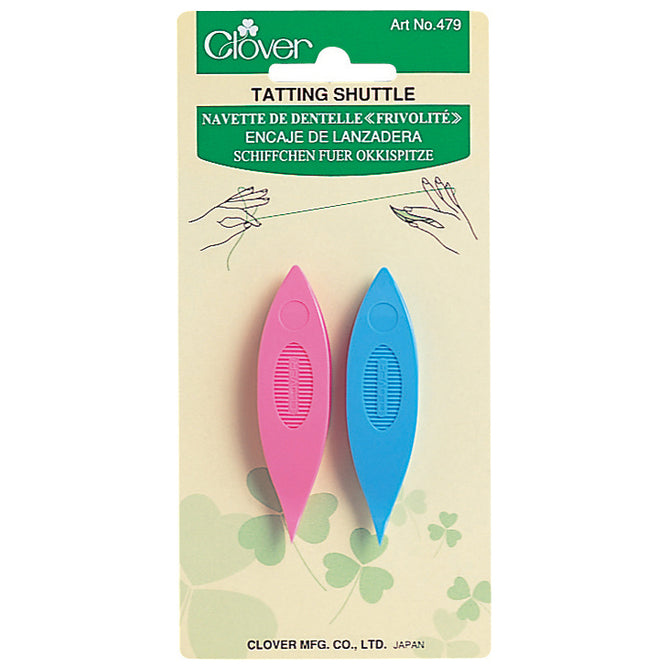 2 x Clover Assorted Colour Plastic Tatting Shuttles Knitting Tools Crafts - Hobby & Crafts
