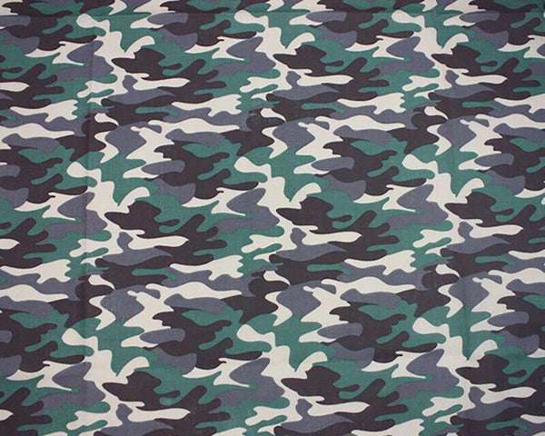 Camouflage Khaki_Grey Polycotton Children Fabric