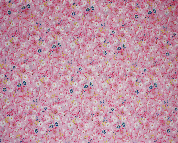 Ditsy Flowers Pink Shabby Chic Polycotton Floral Fabric