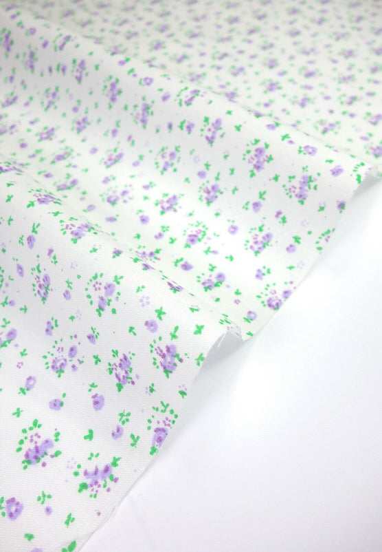 Ditsy Lilac Shabby Chic Polycotton Floral Fabric