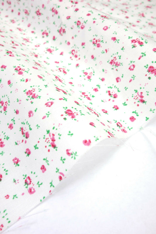 Ditsy Pink Shabby Chic Polycotton Floral Fabric