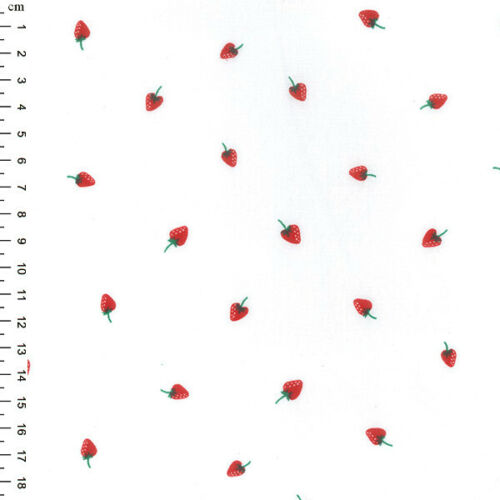 Ditsy Strawberries Shabby Chic Polycotton Floral Fabric