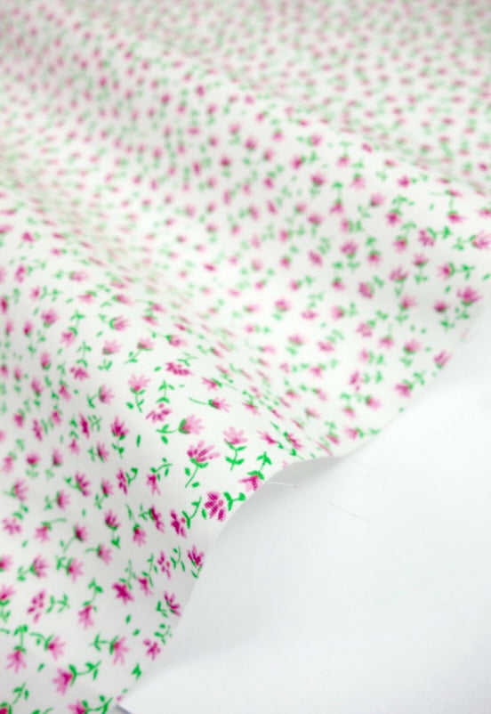 Eva Pink Shabby Chic Polycotton Floral Fabric