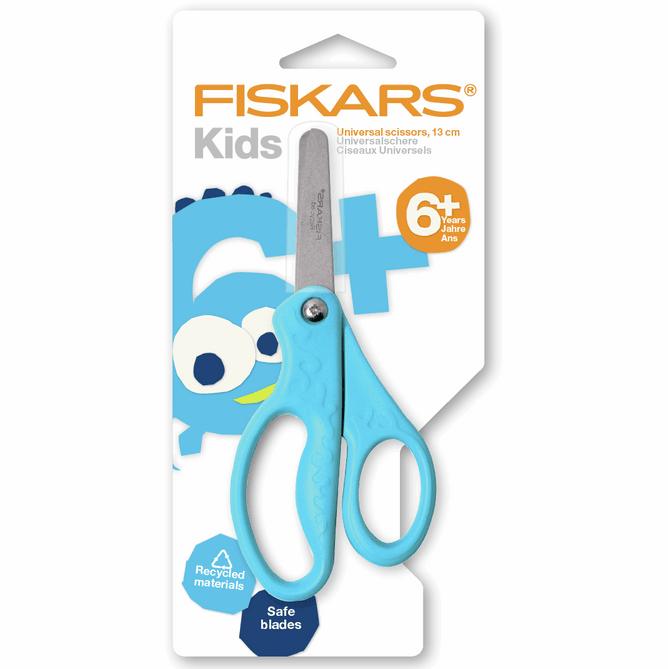 Fiskars Scissors Kids 13cm Recycled Blunt | Paper Fabric Sewing Accessory