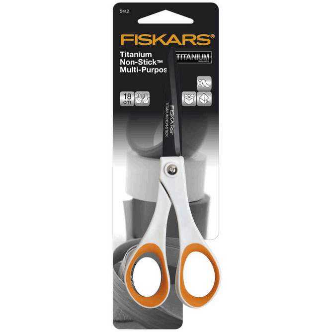 Fiskars Scissors Titanium Non-Stick 18cm | Paper Fabric Sewing Accessory