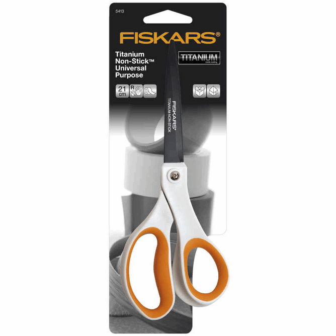 Fiskars Scissors Titanium Non-Stick 21cm | Paper Fabric Sewing Accessory