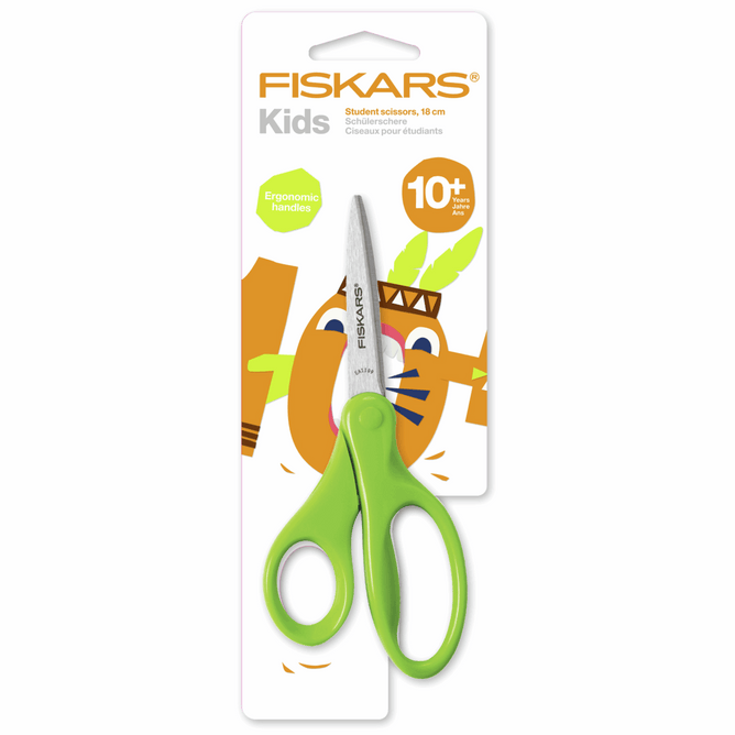 Fiskars Scissors Students: Antimicrobial: Pointed: 18cm | Paper Fabric Sewing Accessory