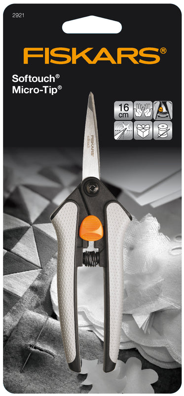 F9921 - Fiskars Soft-Touch Micro Tip Scissors 16cm - Hobby & Crafts