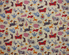 Farm Animals Cream Polycotton Children Fabric Sold By Half Metre