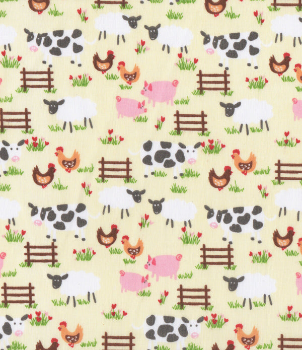 Farmyard Cream Polycotton Children Fabric Choose Size