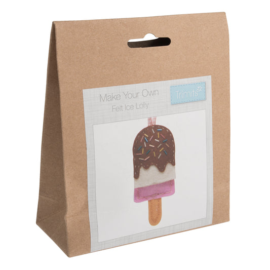 Trimits Ice Lolly Pre Punched Shaped Acrylic Felt Kit For Beginners 12cm x 6cm