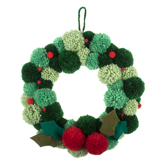 My First Cross Stitch Kit Pom Pom Wreath Kit | Cute Decorations | Beginner Friendly