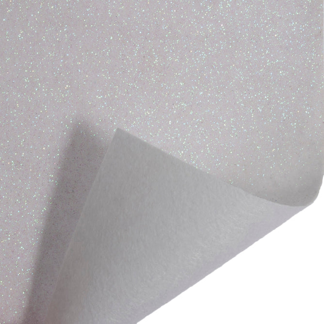 Glitter Acrylic Felt Roll Fabric Crafts Width 45cm x 1 Meter - White