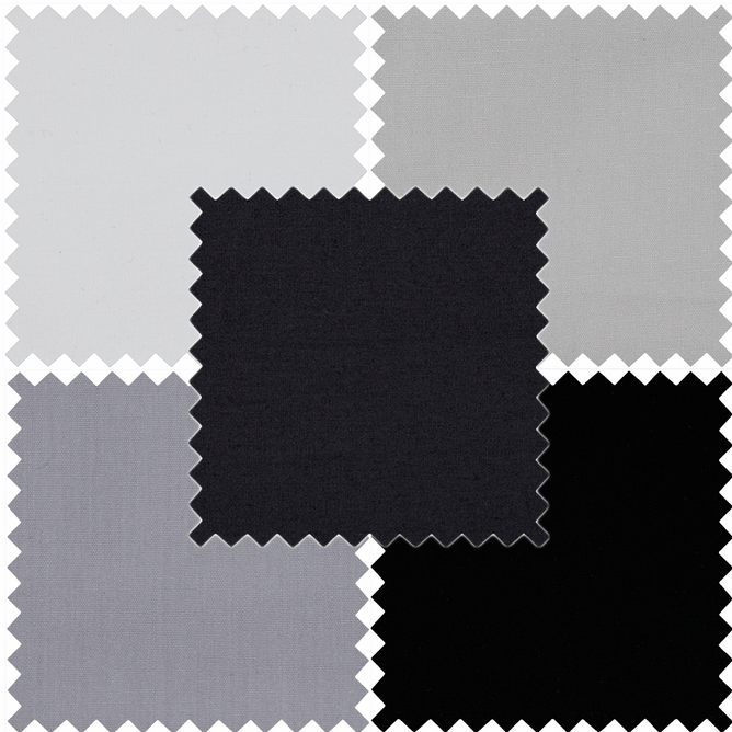 Monochrome Colours | Fat Quarter Tartans | 100% Cotton | Pack of 5