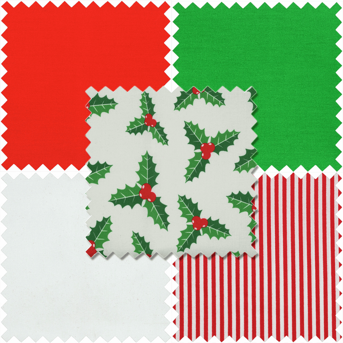 Christmas Classic Fabrics | Fat Quarter Tartans | Cotton | Pack of 5