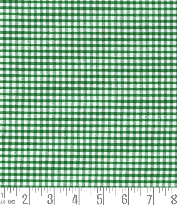 Green Gingham Polycotton 1/8