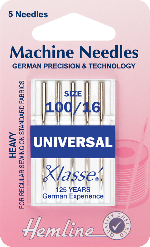 Hemline Universal Machine Needles Heavy 100 / 16 - Hobby & Crafts