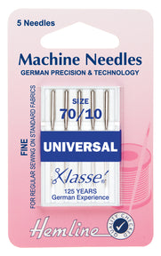 Hemline Universal Machine Needles Medium - Size Size 80 / 12 - Hobby & Crafts