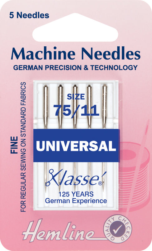Hemline Universal Machine Needles Fine / Medium - Size Size 75 / 11. - Hobby & Crafts