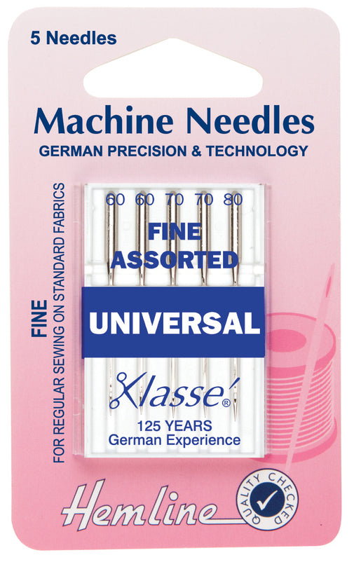 Hemline Universal Machine Needles Mixed Fine Sizes - Hobby & Crafts