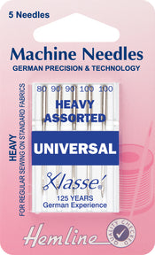 Hemline Universal Machine Needles Mixed Heavy Sizes - Hobby & Crafts