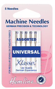 Hemline Universal Machine Needles Mixed Sizes - 70, 80, 90 - Hobby & Crafts