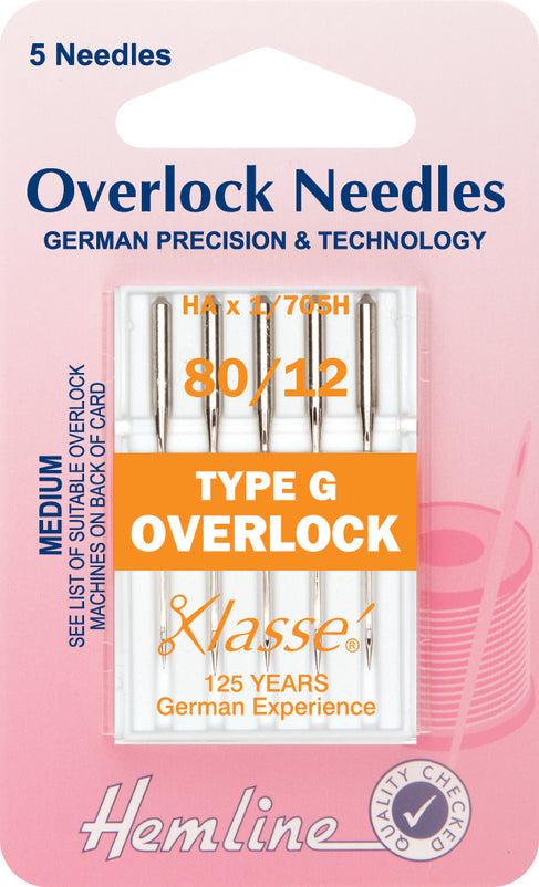 Hemline Overlock / Serger Machine Needles Type G Medium - Hobby & Crafts