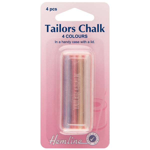 4 x Hemline Assorted Colour Clay Based Tailors Fabric Chalk Sewing Haberdashery - Hobby & Crafts