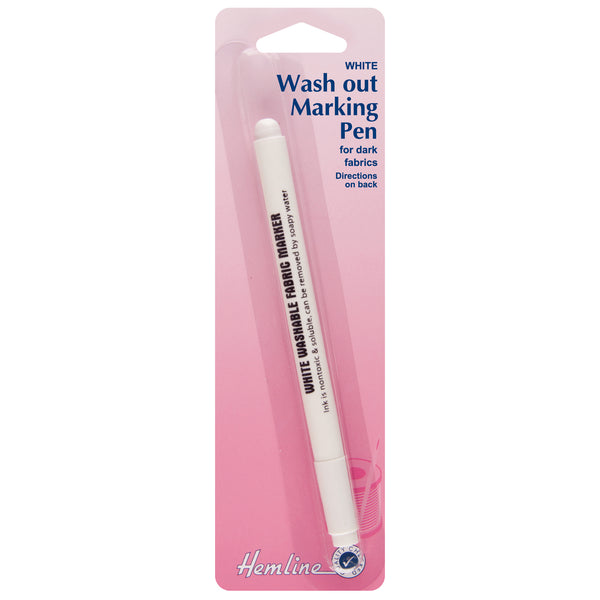 Hemline White Water Soluble Fabric Pen Markers Hand Sewing Haberdashery - Hobby & Crafts