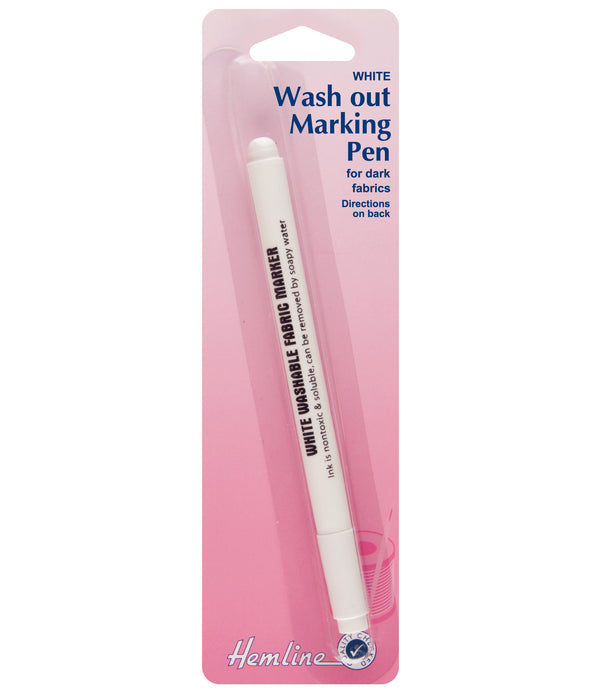 Hemline White Water Soluble Fabric Pen Markers Hand Sewing Haberdashery - Hobby & Crafts