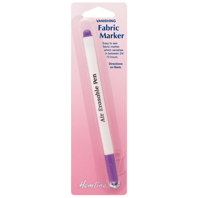 Hemline Purple Colour Air Erasable Fabric Marker Pen Embroidery Quilting Hand Sewing - Hobby & Crafts