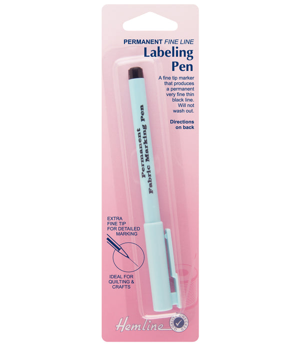 Hemline Black Colour Permanent Fabric Marker Labeling Pen With Fine Tip Quilting Hand Sewing - Hobby & Crafts