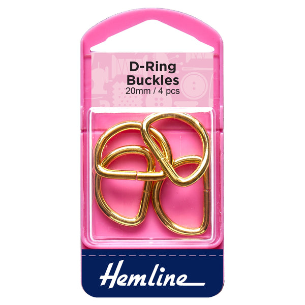 Hemline D Shaped Gold Rings Assortment Macramé Bag Making Crafts - Select Size