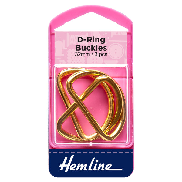 Hemline D Shaped Gold Rings Assortment Macramé Bag Making Crafts - Select Size