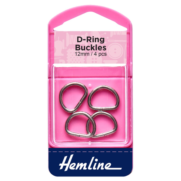 Hemline D Shaped Nickel Rings Assortment Macramé Bag Making Crafts - Select Size