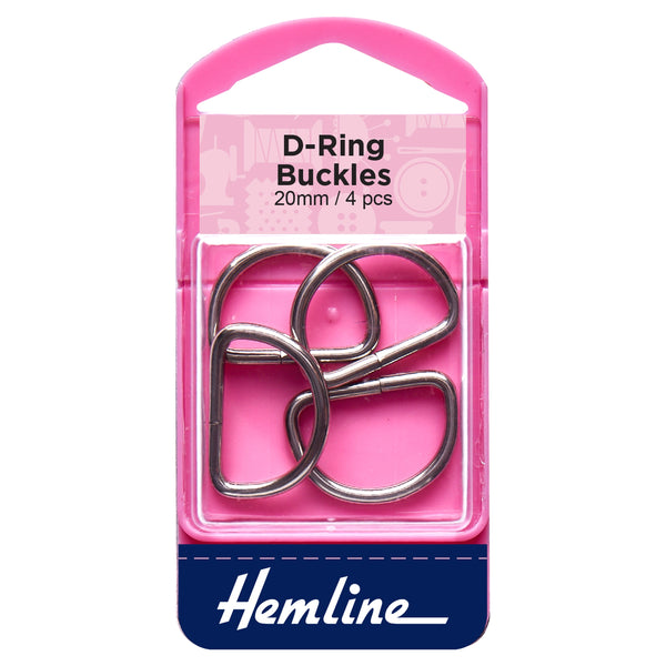 Hemline D Shaped Nickel Rings Assortment Macramé Bag Making Crafts - Select Size