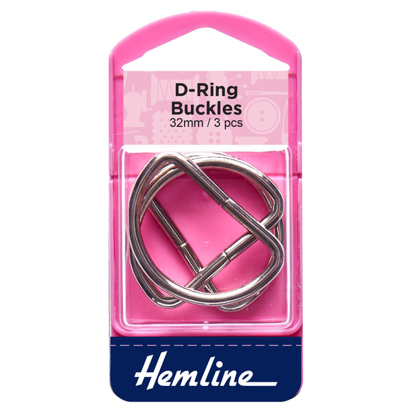 Hemline D Shaped Nickel Rings Assortment Macramé Bag Making Crafts - Select Size