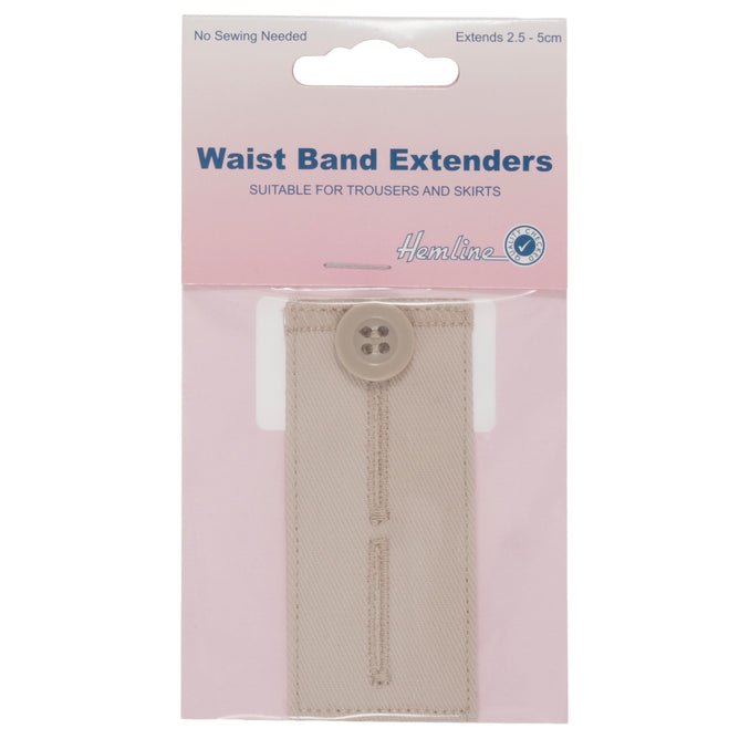 Waistband Extender Button For Trousers & Skirts Extends 1-2 Inches: Nude