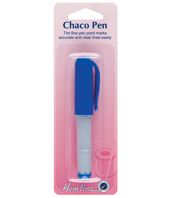 Hemline Blue Colour Fabric Marker Chalk Pen With Traction Wheel Dressmaking Hand Sewing - Hobby & Crafts