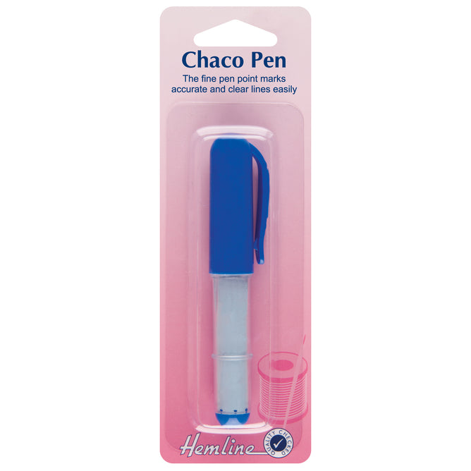 Hemline Blue Colour Fabric Marker Chalk Pen With Traction Wheel Dressmaking Hand Sewing - Hobby & Crafts
