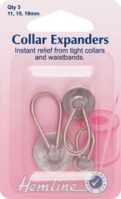 Waistband And Collar Extender Instant Relief From Tight Collars Metal Assorted Sizes 11, 15, 19mm