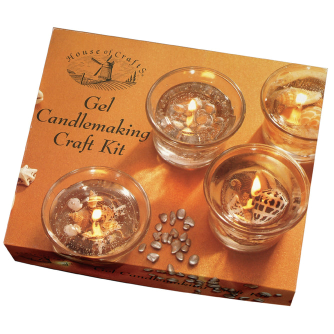 Gel Candlemaking Craft Kit | Instructions Gel Wax Glass Containers Wicks Pebbles Shells