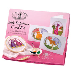Silk Painting Card Kit Instructions Natural Silk Paints Outliner Brush Palette Hoop Salt