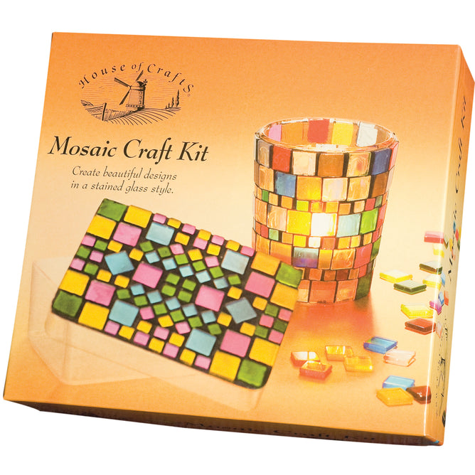 Mosaic Craft kit | Instructions Candle Glass Trinket Box Crystaline Mosaic PVA Glue Powdered Grout